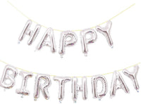 16 inch Happy Birthday Balloons Silver Balloon Banner Aluminum Foil Letters Banner Balloons for Kids Adults Party Supplies and Birthday Decorations