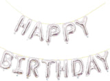 16 inch Happy Birthday Balloons Silver Balloon Banner Aluminum Foil Letters Banner Balloons for Kids Adults Party Supplies and Birthday Decorations