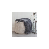 New in great packaging! Harman Dot Embroidered Flannel Throw in Charcoal Grey, 50X60" Retails $59+