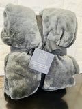 New in great packaging! Harman Dot Embroidered Flannel Throw in Charcoal Grey, 50X60" Retails $59+