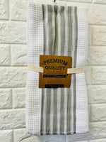 New Premium Quality Kitchen Towel Set Of 3 Vertical Grey by Harman Goods!