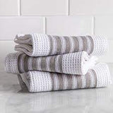 New Premium Quality Kitchen Towel Set Of 3 Vertical Grey by Harman Goods!