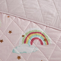 Twin 4 Pc Joziah Rainbow with Metallic Printed Stars Reversible Quilt/Coverlet Set! Retails $156 W/tax!