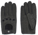 New Harssidanzar Mens Leather Driving Gloves Deerskin Unlined, Black, M