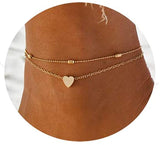 New TOMLEE Multilayers Gold Plated Heart Charm Anklet for Women Girls Bohemian Beach Ankle Chain Bracelet Foot Jewelry