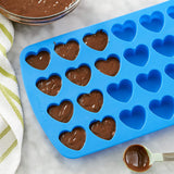 New Wilton Easy-Flex Silicone Heart Mold, 24-Cavity for Ice Cubes, Gelatine, Baking and Candy, Blue