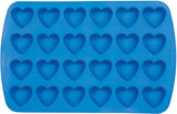 New Wilton Easy-Flex Silicone Heart Mold, 24-Cavity for Ice Cubes, Gelatine, Baking and Candy, Blue