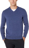 Amazon Essentials Mens Midweight V-Neck Sweater Sweater in Heather Blue, Sz Large!
