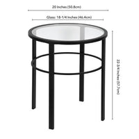Henn&Hart Metal Double Circular Side Table in hand crafted Black and Bronze Finish & Tempered glass top! Retails $210+