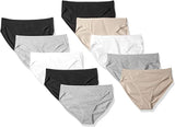 New in package! Amazon Essentials Womens Cotton Stretch High-Cut Bikini Panties, 10 Pack, Sz M!
