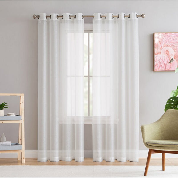 New Wayfair Highlawn Solid Semi-Sheer Grommet Curtain Panels (Set of 2) in Ivory, 54X72!