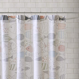 New HipStyle - Sardinia - Modern Multi-color Fish - Cotton Printed - Designer Shower Curtain - 72" x 72" - Machine Washable