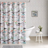 New HipStyle - Sardinia - Modern Multi-color Fish - Cotton Printed - Designer Shower Curtain - 72" x 72" - Machine Washable