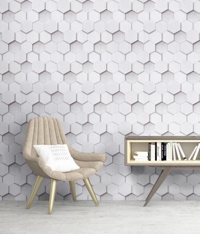 New HaokHome Geometric Pattern Wallpaper Grey Vinyl Self Adhesive Wall Paper Design for Walls Bathroom Bedroom Home Decor