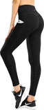 New HOFI High Waist Yoga Pants for Women 4 Way Stretch Tummy Control Workout Leggings with Pockets, Black,. Sz L!