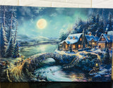 New Beautiful LED Fabric wrapped Canvas wall hanging! Comes ready to hang, easy on/off switch with timer! 15 3/4" X 39 1/4"