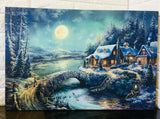 New Beautiful LED Fabric wrapped Canvas wall hanging! Comes ready to hang, easy on/off switch with timer! 15 3/4" X 39 1/4"