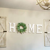 New LOSOUR Home Letters with Wreath-Farmhouse Decor for The Home Clearance Wood Letters-Decorative Home Sign for Living Room Decor, Entry Way, Kitchen, etc (White)