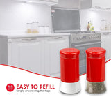 New Home Basics Essence Collection Salt and Pepper Shaker Set, Red