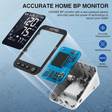 New HOMIEE Upper Arm Digital Blood Pressure Monitor, One-Button Switch 2 Users Automatic Blood Pressure Machine for Home Use , 5" LCD Display & 22-42CM Large Arm Cuff , 2x90 Memory, 4 AAA Batteries Included, Black