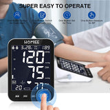New HOMIEE Upper Arm Digital Blood Pressure Monitor, One-Button Switch 2 Users Automatic Blood Pressure Machine for Home Use , 5" LCD Display & 22-42CM Large Arm Cuff , 2x90 Memory, 4 AAA Batteries Included, Black