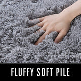 New Homore Luxury Fluffy Area Rug Modern Shag Rugs for Bedroom Living Room, Super Soft and Comfy Carpet, Cute Carpets for Kids Nursery, Home Decor,Grey,3x5 Feet