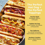 New in box! Nostalgia 2 Slot Hot Dog and Bun Toaster with Mini Tongs, Hot Dog Toaster Works with Chicken, Turkey, Veggie Links, Sausages and Brats, Retro Red