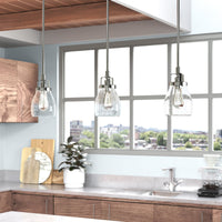 New Wayfair Brushed Nickel Houon 1 - Light Single Bell Pendant! Retails $213+