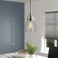 New Wayfair Brushed Nickel Houon 1 - Light Single Bell Pendant! Retails $213+