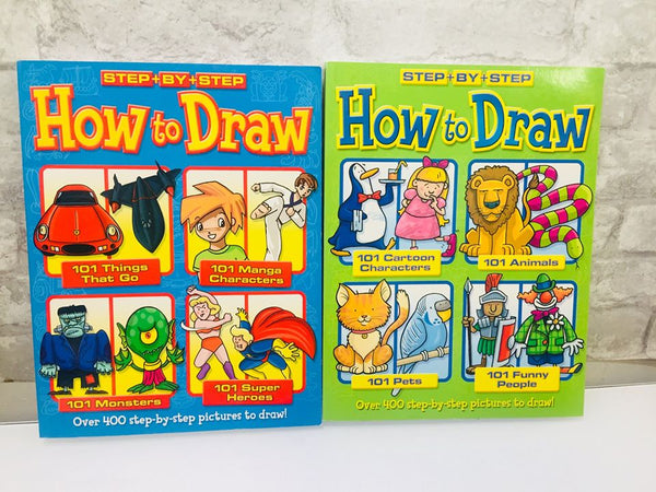 Amazing super thick 2 Pack Books On How To Draw, Step By Step Instructions and Diagrams! Retails $30+ for the set!
