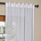 New in package! HPD Solid Faux Linen Sheer Curtains (2 Panels), 50 X 108 Each, Aspen White!