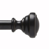 Brand new hometrends Noble 1" Drapery Rod Set 66-120" Matte Black!
