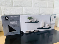 New in box! Hometrends Floating Shelves set, includes 2 shelves! Black!