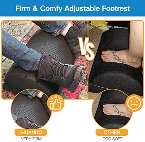 Adjustable Foot Rest - Under Desk Footrest with 2 Optional Covers for Desk,  Airplane, Travel, Ergonomic Foot Rest Cushion with Magic Tape and Massaging  Micro Beads for Office, Home, Plane 