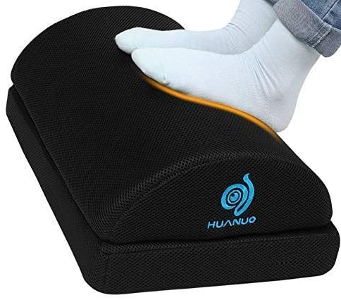 Adjustable Foot Rest - Under Desk Footrest with 2 Optional Covers for Desk, Travel, Ergonomic Foot Rest Cushion with Magic Tape and Massaging Micro Beads for Office, Home by HUANUO, Retails $95+