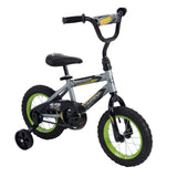 New with Tags! Huffy Kids Lime Green & Silver Grey 12" Beginners Bike with Training Wheels!