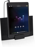 Battery Operated Hype Black Stereo Speaker with Dock for 3.5mm Tablet & Smartphone!