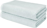 New Amazon Basics Quick-Dry Bath Sheet - 100% Cotton, 2-Pack, Ice Blue