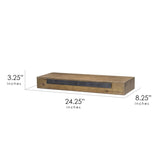New Wayfair American Art Decor Rustic Wood Floating Wall Shelf – Walnut Brown, 24" X 8" X 3"