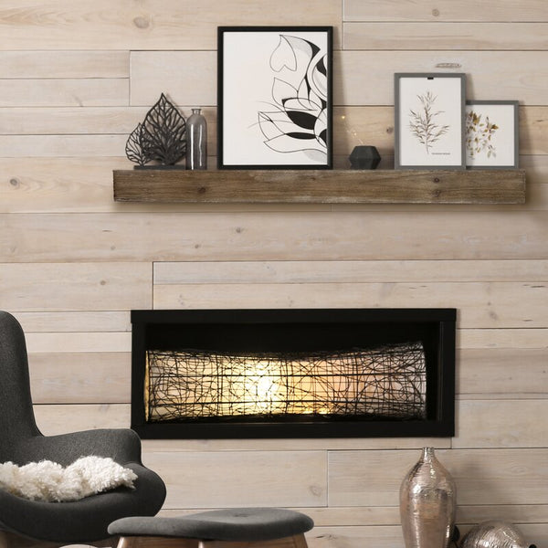 New Wayfair American Art Decor Rustic Wood Floating Wall Shelf – Walnut Brown, 24" X 8" X 3"