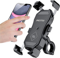 New iMESTOU Motorcycle Phone Mount Bicycle Cell Phone Holder Handlebar/ Rear-View Mirror Stand with Aluminium Ball Base 360 Rotation Self Locking &Quick Release for 3.5-6.8 Inch Smartphones