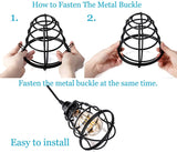 New Industrial Plug in Pendant Light Vintage Hanging Cage Pendant Lighting E26 E27 Mini Pendant Light Edison Plug in Light Fixture On/Off Switch, 2 Pack!