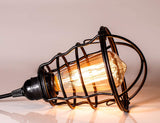New Industrial Plug in Pendant Light Vintage Hanging Cage Pendant Lighting E26 E27 Mini Pendant Light Edison Plug in Light Fixture On/Off Switch, 2 Pack!