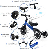 New assembled INFANS 3 in 1 Kids Tricycles for 1-3 Years Old, Toddler Bike 3 Wheel for Boys Girls, Lightweight Baby Balance Bike 2 Wheel, Adjustable Seat & Handlebar, Training Kids Trike w/Removable Pedal (Blue) Retails $110+