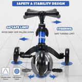 New assembled INFANS 3 in 1 Kids Tricycles for 1-3 Years Old, Toddler Bike 3 Wheel for Boys Girls, Lightweight Baby Balance Bike 2 Wheel, Adjustable Seat & Handlebar, Training Kids Trike w/Removable Pedal (Blue) Retails $110+