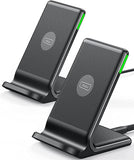 New Wireless Charger, INIU [2 Pack] 15W Qi-Certified Fast Wireless Charging Stand with Sleep-Friendly Adaptive Light Compatible with iPhone 12 11 Pro XR XS X Plus Samsung Galaxy S21 Note 20 10 Google etc