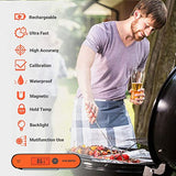 New Inkbird Instant Read Digital Meat Thermometer Waterproof Cooking Candy Thermometer with Rechargeable Calibration Magnet Backlight,IHT-1P Fast Thermometer with Folding Probe for Grill Deep Fry BBQ Milk