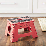 Brand new Inspired Living Step Heavy Duty Folding-stools, 9" High, RED! Super Strong & Sturdy! Holds up to 330 Lbs!