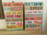 New Inspirational Wall Art set fun wooden pieces of art to hang up in your home! 13" X 20" Each! Great Gift Idea! Retails $40US+