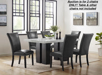 Set of 2 Iris Side Chairs, Black - MYCO IR201-S-BK! Table not included, auction is for 2 chairs! Retails $370+